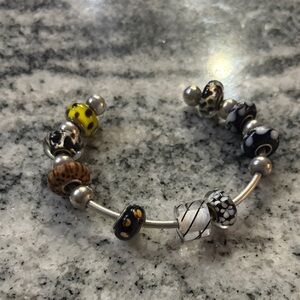 Elegant Beaded Bracelet with Silver Accents